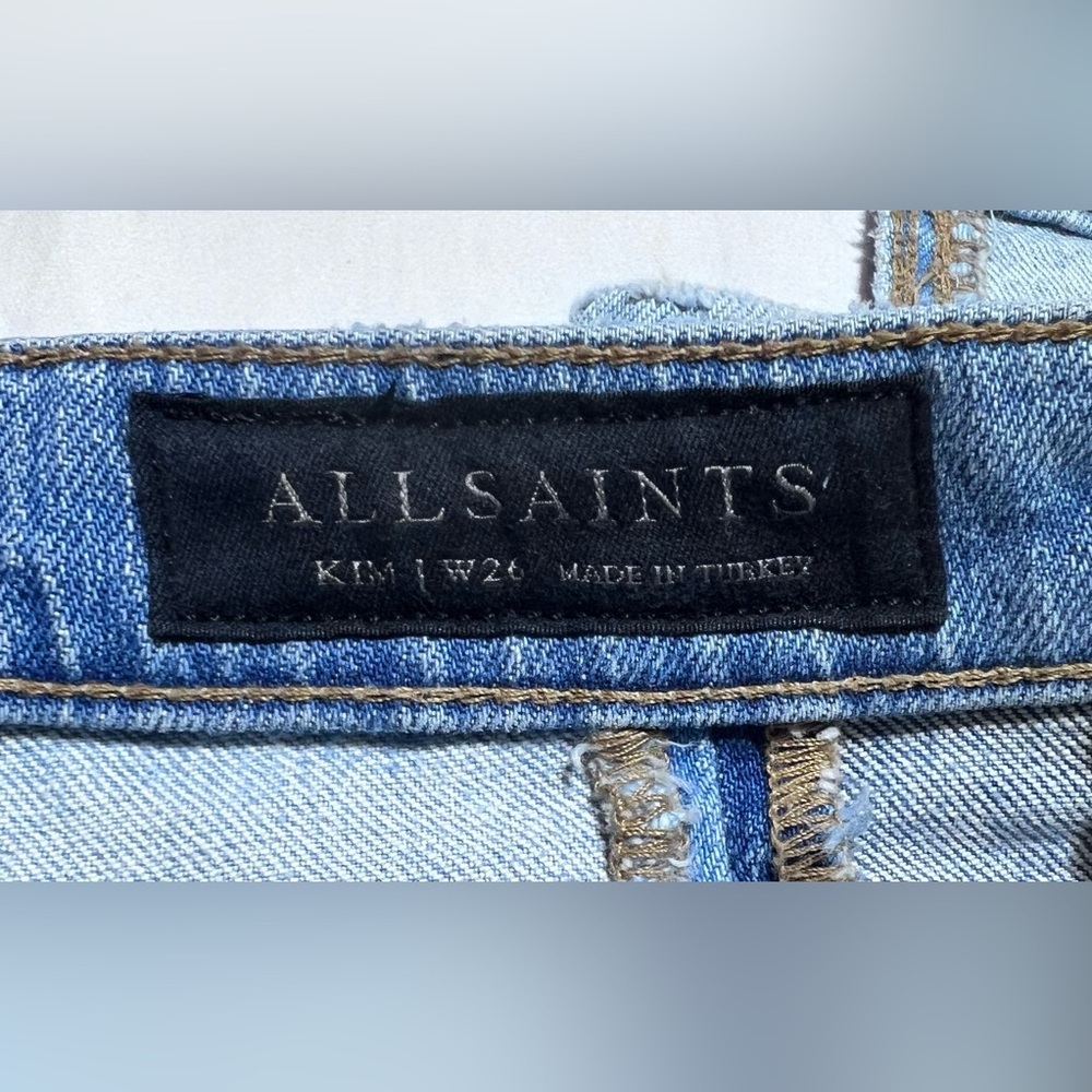 AllSaints Kim Two Toned Asymmetrical Hem Jeans - Picture 4 of 8